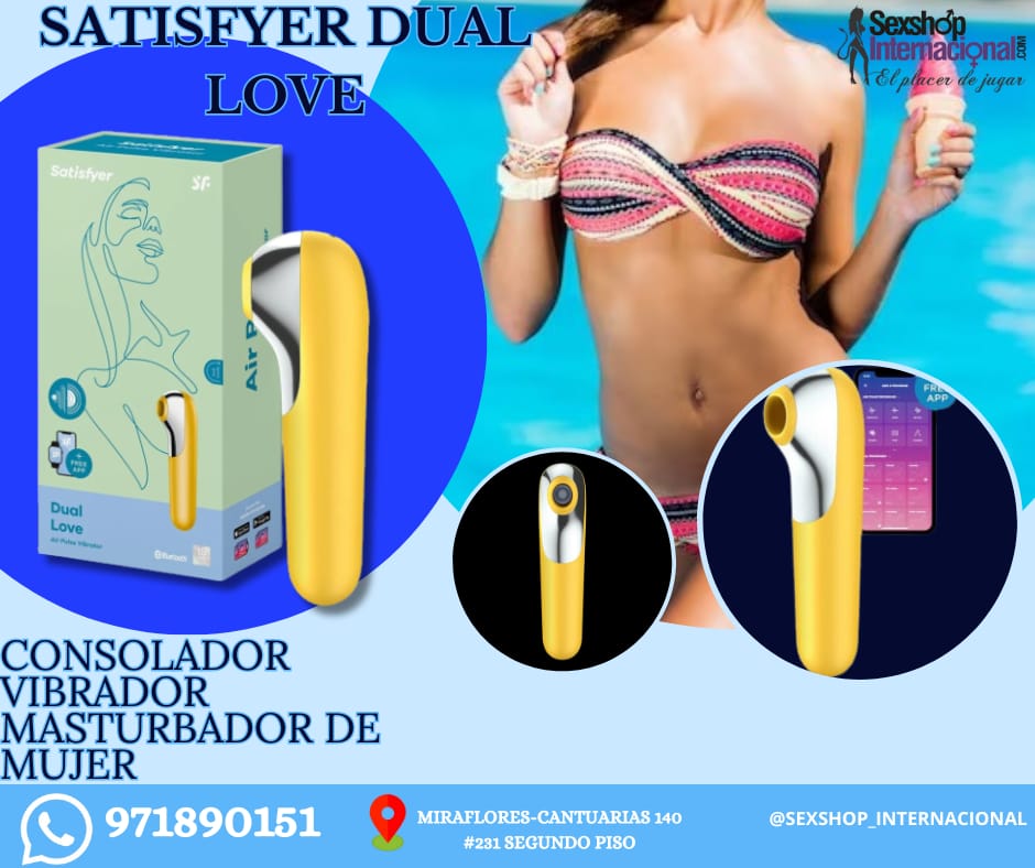 VIBRADOR SOFISTICADO-SUCCIONADOR CLITORAL-SATISFYER DUAL LOVE-SEXSHOP LIMA 971890151 